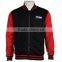 BSCI high quality leaver baseball jacket satin custom leather sleeve