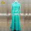 Real Sample Lace Appliques Chiffon Mint Green Evening Dress Long Sleeve