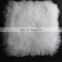 18 Inch Square Tibet Fur White Fuzzy Pillow Cover Curly Soft Mongolian Fur Lumbar Pillow