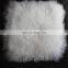 18 Inch Square Tibet Fur White Fuzzy Pillow Cover Curly Soft Mongolian Fur Lumbar Pillow