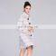 Lantianfur Womens Winter Luxury Outerwear Long Sleeve Mink Fur Coat light grey