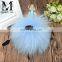 2016 Latest Style Bag Car Home Decoration With Feather Real Fur Raccoon Pom Pom Keychain