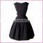 Sleeveless Boat Neck Belted Side Bowknot High Waisted Evening Dress