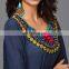 2016 Embellished new western latest fashion design chiffon lady blouse