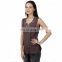 Brown Studded Neck Top for girls