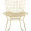Modern Golden Wire Side Backrest Mesh Dinning lounge cafe Chairs