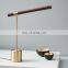 wholesale Nordic style modern minimalist foldable metal wood grain Study bedroom bedside led copper table lamp