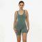 Custom Design garment dye classic tank biketard bodysuit