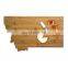 Home Decor USA State Map Shape Bamboo Cutting Table Chopping Block Decorative Board