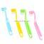 V Shape Portable Plastic Toilet Corner Scrubber Curved Cleaning Brush