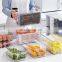 Clear storage bins set with lid refrigerator organizer bins bpa free food storage kitchen containers