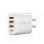 Wholesale price 3 Ports+USB Fast Phone Charger Wall QC 3.0 USB Charger For iphone 11 12 13