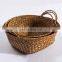 HBK Three piece set circular handmade seagrass rattan storage basket for fruit and egg