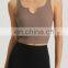 New Arrival Ribbed V Neck Half Fixed Pads Sports Yoga Crop Tank Top Sleeveless Women Workout Fitness Gym Wear Running Vest