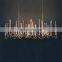 Iron Acrylic Golden Hanging Suspend Lamp Pendant Wave Chandelier for Dining Room Villa Hotel Bar Restaurant Decorative Lights