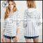 Autumn Cotton Blend Geo Striped Lightweight Pulloverr Hoodies