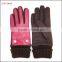 Ladies fashion cheap leather & woolen gloves