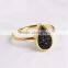 Wholesale Fashion Ring Agate Druzy titanium gold filled bezel ring