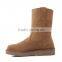 Fashion Women middle boot, suede leather rubber sole lady boot, light weight high leather shoes