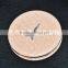 Roud leater makeup compact mirror with four leaf clover