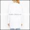 fashion vent on both sides t-shirt women long sleeves with chite t-shirt for fat people