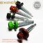 Colored hex painted head self drilling screws with rubber washer roofing screw with washer rubber