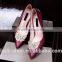 New arrival butterfly diamond bride wedding shoes luxury pointed high heels shoes