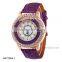 Luxury Women Fashion Leather Band Quicksand Crystal Quartz Watch