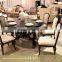 marble top steel frame dining table set for sale 2014 New design AT00-14 from JL&C Furniture