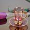 Glass golden/silver/copper plated cup saucer set