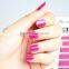 Wholesale fashion pink glitter silver nail strips decorative nail arts desgin nails supplier