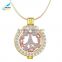 2016 New design fashion crystal coin pendant necklace jewelry for women