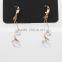 Rose Gold Fashion Hook Earring With Crystal