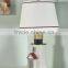 wholesale indoor decorative bird poly table lamp with white round fabric lamp shade for wedding gift