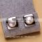 Square freshwater AAA button fashion fancy pearl earring