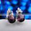 New Elegant Amethyst Purple Crystal Stud Earrings for Women Platinum Plated Gold Earring Crystal Earrings