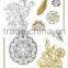 2015 New Design Gold Metallic Tattoo Sticker