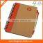 Kraft cover spiral writing pads filler papers eco-friendly notebook with pen