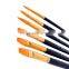 Top Quality Wooden Handle Gold Round And Flat Artist Nylon Brush Oil Acrylic Paint Brush For Professional Artist