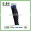 Fancy navy cuff white dots green toe and heel black knee high sports socks