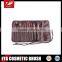 12pcs fashion brown bag make up and brushes