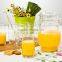 classic Glass water jug 1500ml color printing glass jug and 6pcs 250ml cup set