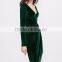 Guangzhou Wholesale Clothes OEM Deep V Neck Velvet Asymmetrical Dress