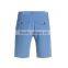 blue solid color cotton polyester casual shorts for men