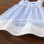Girls Boutique Princess Dress Baby Stripe Design Clothes Wear With Bowknot Girl Birthday Dresses