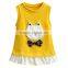 Sleeveless kids summer knit dress new style baby girl frill dress