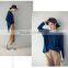 New fashion casual womenT-shirt and long sleeved v-neck blank tee