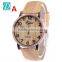 Newest Wooden Leather Watch Custom Logo Fashion Wrist Watch