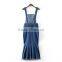 EY0566A Europe and America Women Pure Color Elastic Jean Fishtail Dress