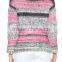 EY0866S ladies grey and pink striped pullover boat neck sweater knitting pattern